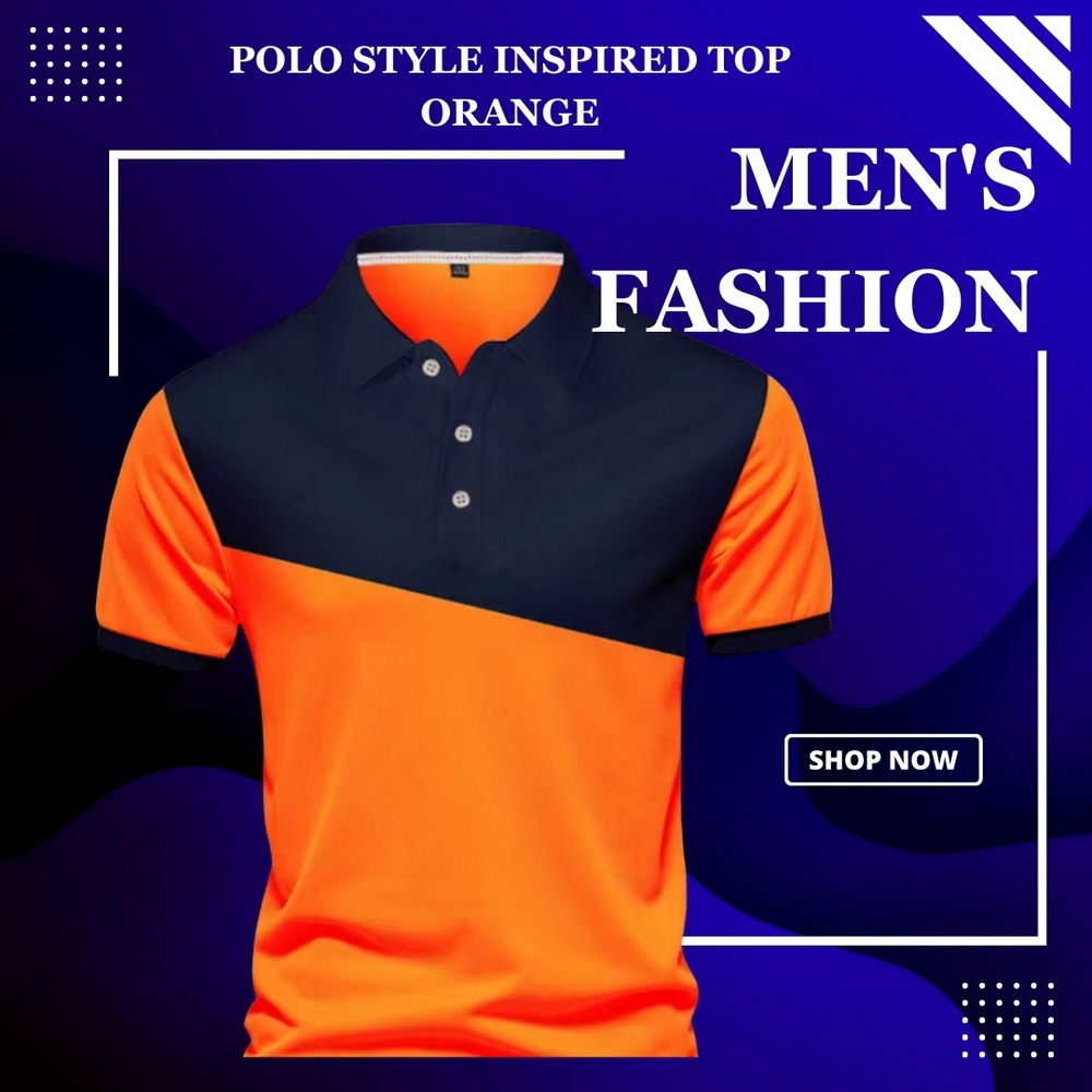 Polo Style Inspired Top In ORANGE